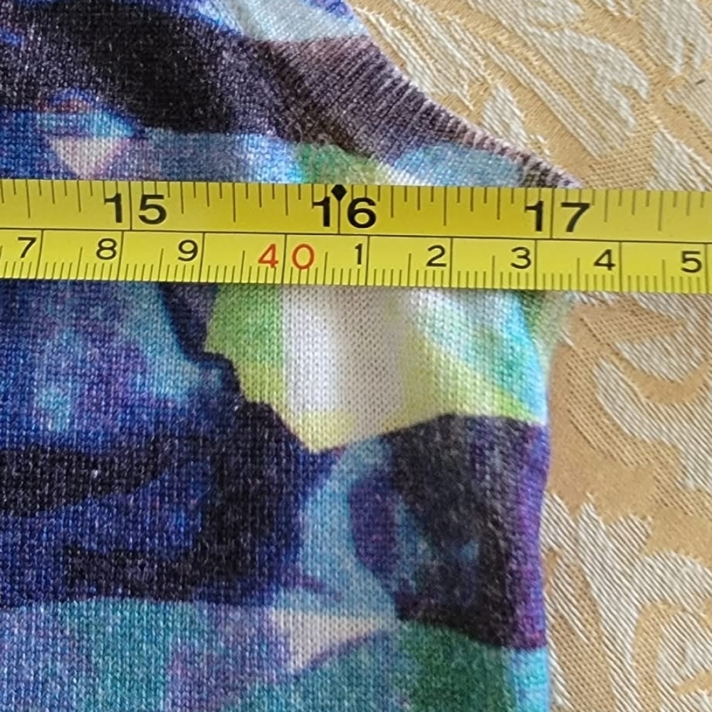 Escada Colorful Abstract Tank Top Cashmere/Silk/ Virgin Wool Blend - Picture 12 of 13